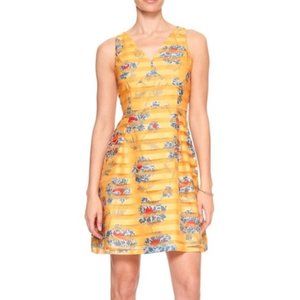 Banana Republic Yellow Floral Dress 00 Petite